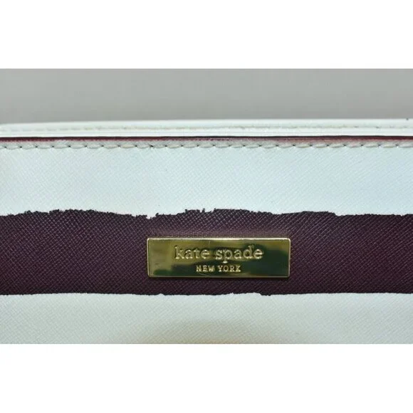 Kate Spade Women Grant Street Jules Grainy Striped Vinyl Shoulder Bag Beach Tote - Picture 11 of 16